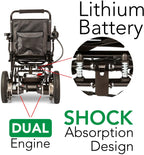 2020 New Folding Ultra Lightweight Electric Power Wheelchair, Silla de Ruedas Electrica, FDA Approved and Air Travel Allowed, Heavy Duty, Mobility Motorized, Portable Power (17.5′′ Seat Width)