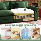 CDCASA 154" Modular Sectional Sofa, Comfy U-Shaped Cloud Couch with 3 Movable Ottomans, Oversized 7-Seater Chenille Deep Seat Sofa Couch for Living Room, DIY Combination, Green