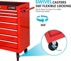 7 Drawers Rolling Tool Cart on Wheels, Multifunctional Organizer Tool Chest Tool Case, Trolley Tool Storage Tool Box for Workshop,Garage,Repair Shop (7 Drawers 24.2" W×12.9" D×29.9" H-Red)