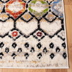 SAFAVIEH Amsterdam Collection Area Rug - 9' x 12', Ivory & Multi, Moroccan Boho Design, Non-Shedding & Easy Care, Ideal for High Traffic Areas in Living Room, Bedroom (AMS108K)