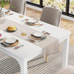LITTLE TREE 70.9 Inch Large Dining Table Rectangular Kitchen Furniture for 6 to 8 People, White