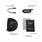 Marshall Monitor III A.N.C. Over-Ear Bluetooth Headphones - Active Noise Cancelling with Microphone | 100+ Hrs Wireless Playtime | Lightweight  Foldable Design for Travel - Black