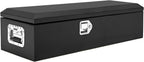 Garvee Black Steel Truck Bed Tool Box, Diamond Plate Tool Box with Side Handle and Lock Keys, Storage Toolbox Chest Box Organizer for Pickup, Truck Bed, RV, Trailer