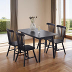 Black Windsor Dining Chairs Set of 4 Wooden Dining Chairs Spindle Back Dining Room Chairs, Modern Farmhouse Solid Wood Kitchen Chairs for Living Room, Restaurant, Cafe