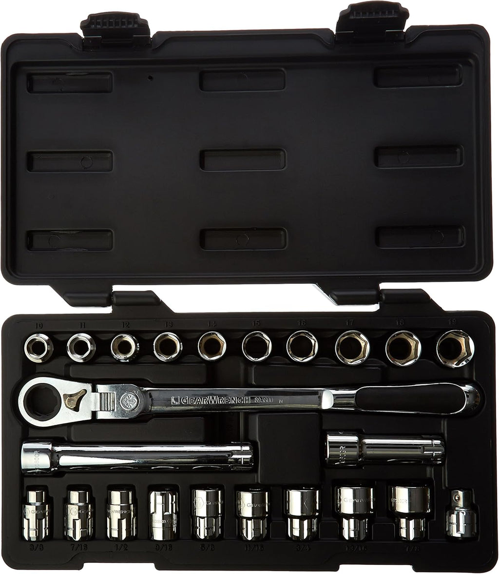 GEARWRENCH 23 Piece 3/8" Drive Pass-Thru™ 6 Point Standard SAE/Metric Mechanics Tool Set | 893823