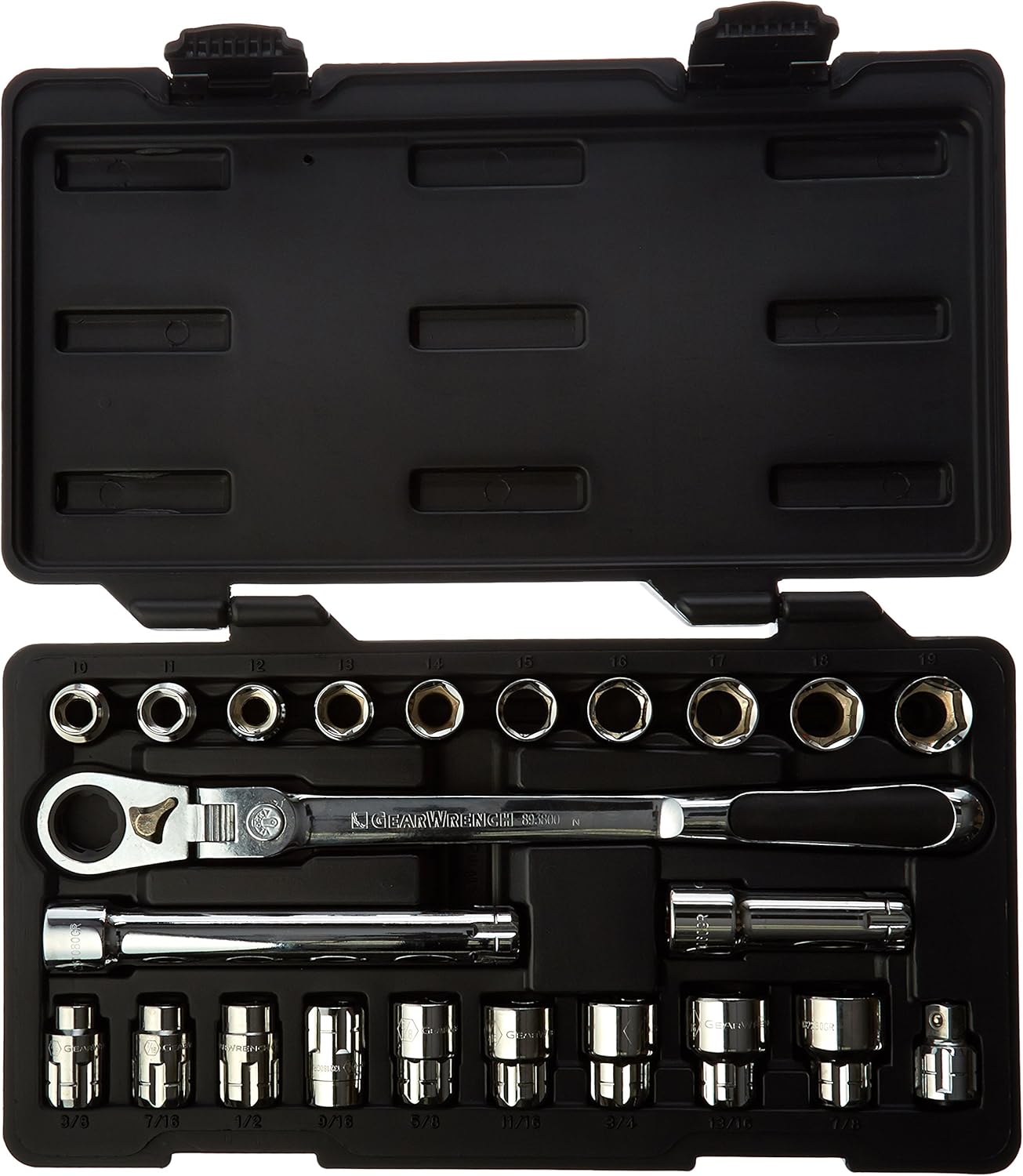 GEARWRENCH 23 Piece 3/8" Drive Pass-Thru™ 6 Point Standard SAE/Metric Mechanics Tool Set | 893823