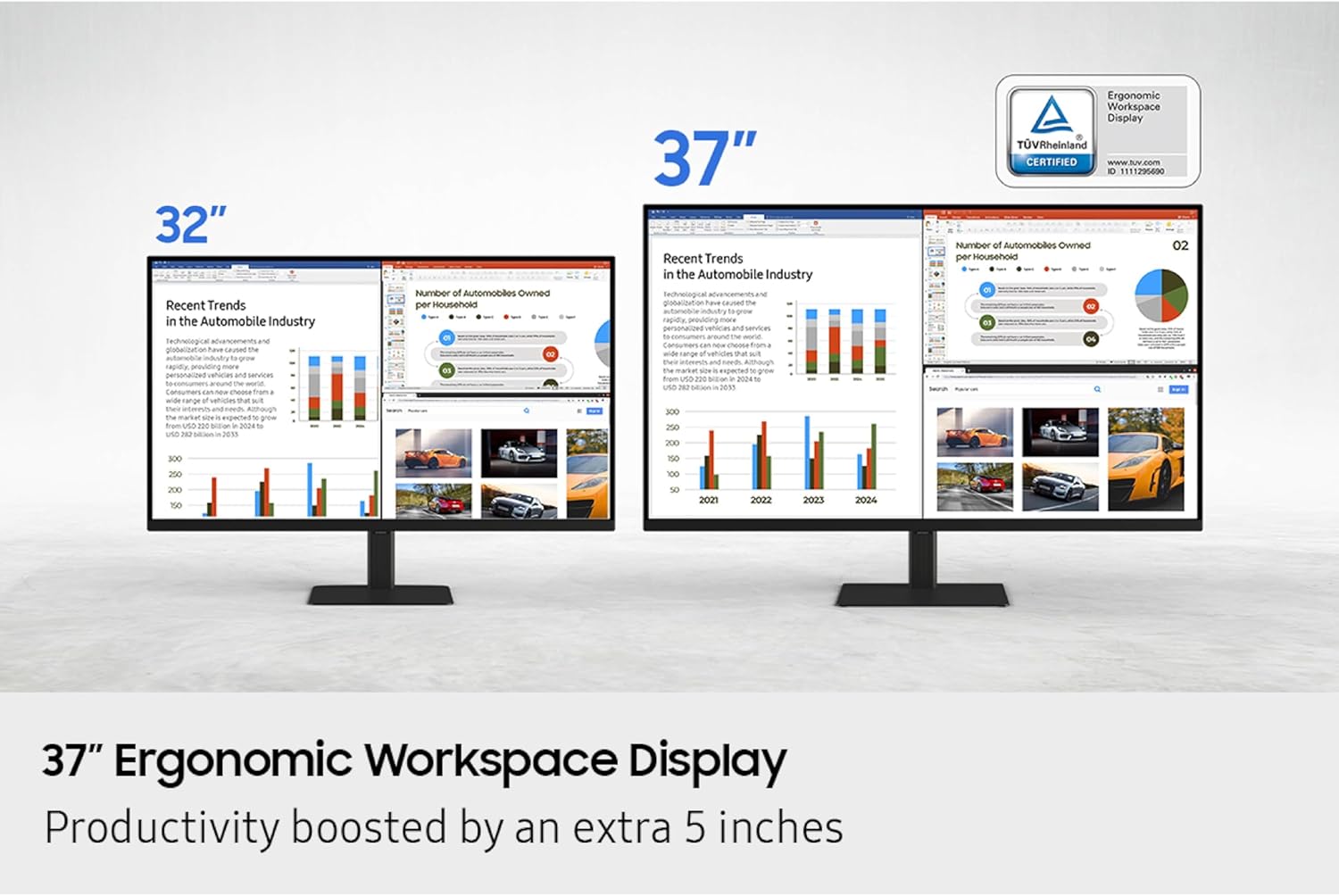 Samsung 37” ViewFinity S8 (S80UD) 4K UHD HDR10 High Resolution Monitor with USB-C and Ergonomic Design  Built-in KVM Switch  Intelligent Eye Care  LS37D800UANXZA  2025
