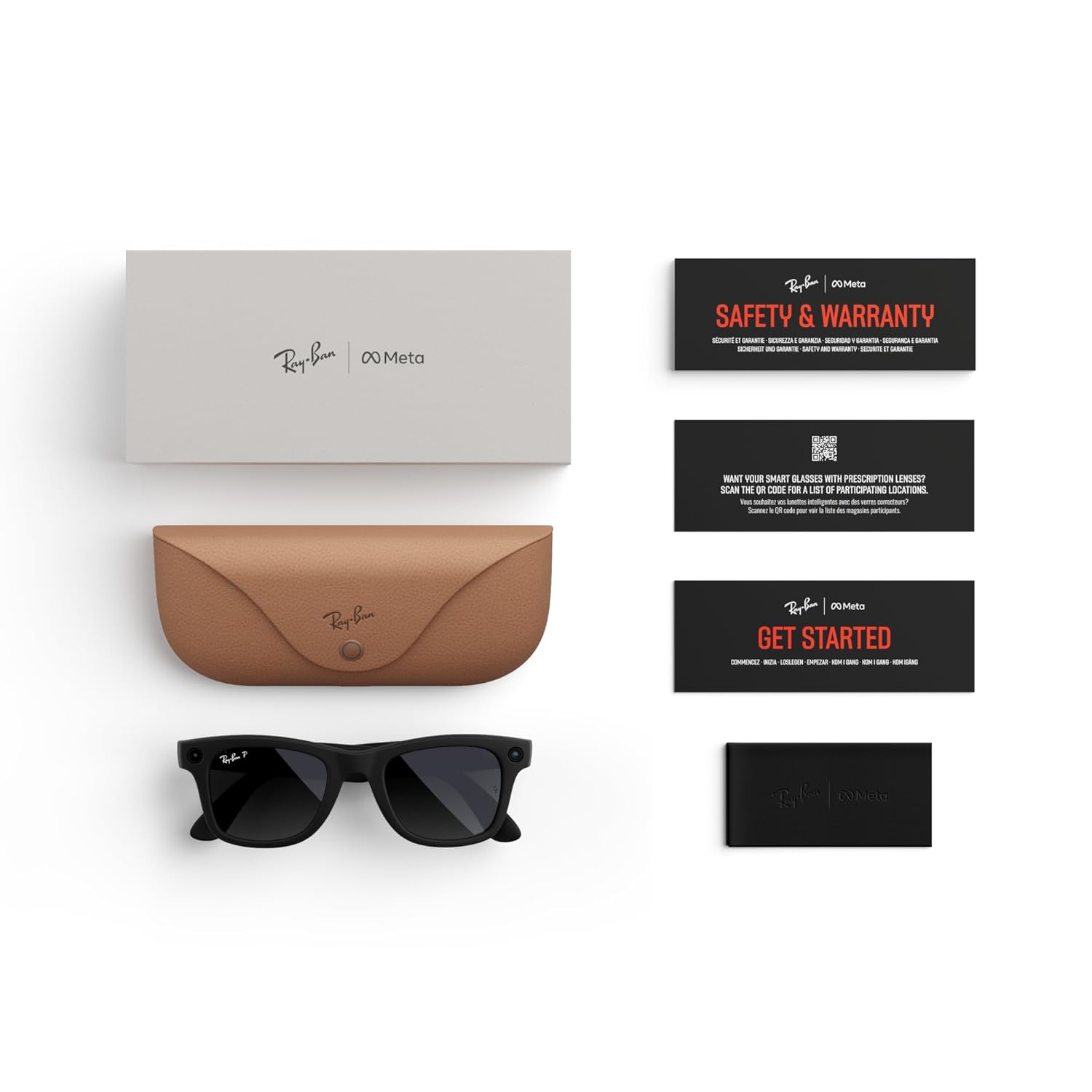 Ray-Ban Meta (Gen 1)  Wayfarer  Matte Black | Smart AI Glasses for Men  Women — 12 MP Camera  Open-Ear Speakers  Video Recording  Bluetooth — Polarized Gradient Graphite Lenses — Wearable Technology