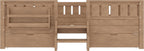 Bellemave Full Size Kids Montessori Bed with Stairs and Bookshelf,Solid Wood Full Size Kids Bed Frame with Drawers and Storage for Girls Boys,Low-Profile,Natural