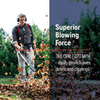 Husqvarna 150BT Gas Leaf Blower  51-cc 2.16-HP 2-Cycle Backpack Leaf Blower  765-CFM  270-MPH  22-N Powerful Clearing Performance and Ergonomic Harness System  970466901