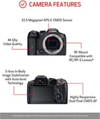 Canon EOS R7 Mirrorless Camera (Body Only)  Hybrid Camera  32.5 Megapixel (APS-C) CMOS Sensor  4K Video  for Sports  Action  Content Creators  Vlogging Camera  Black