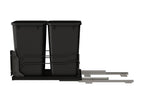 Rev-A-Shelf 27 Qt Double Pullout Under Cabinet Kitchen Trash Cans w/Soft-Close Slides for 15” Base Cabinets, Black, 53WC-1527SCDM-218 - Container Bins for Waste Management
