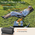 Sweetcrispy Zero Gravity Chairs, Set of 4 Portable Recliner Beach Camping Patio Outdoor Folding Lounge Chair with Cup Holder Trays and Adjustable Pillow for Poolside, Garden, Backyard, Lawn (Black)