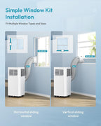 EUHOMY 12,000 BTU Portable Air Conditioners, 4-in-1 Unit with Cools, Heat, Dehumidifier, fan 550 Sq.Ft. with 450 CFM Airflow, App/Remote Control, Window Kit, for bedroom, livingroom