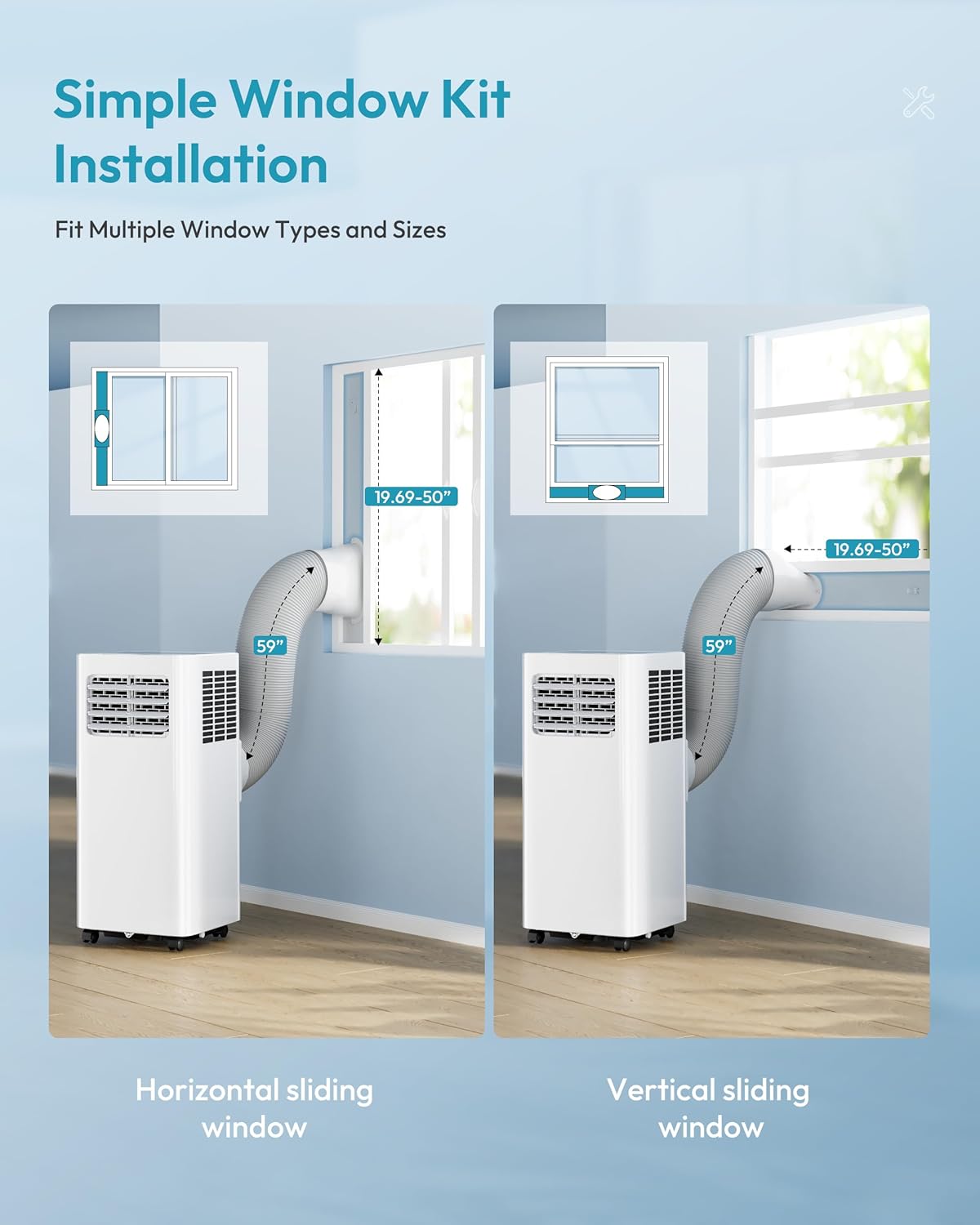 EUHOMY 12,000 BTU Portable Air Conditioners, 4-in-1 Unit with Cools, Heat, Dehumidifier, fan 550 Sq.Ft. with 450 CFM Airflow, App/Remote Control, Window Kit, for bedroom, livingroom