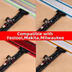 GOINGMAKE Track Saw Parallel Guide System with Mirco Adjustable Flip Stop and Zero Calibration for Woodworking Repeatable Rip Cuts for Track Saw Guide Rail Compatible with Festool,Makita,Milwaukee