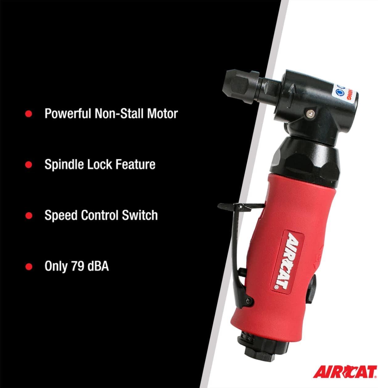 AIRCAT Pneumatic Tools 6280 .75 HP Angle Die Grinder with Spindle Lock 18,000 RPM