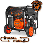 WEN 5 600-Watt Dual Fuel Portable Generator with Wheel Kit  Electric Start  and CO Watchdog (DF5600X)