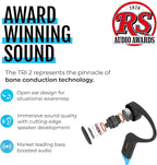 H2O Audio TRI 2 Multisport Waterproof Bone Conduction Open Ear Headphones  Bluetooth 5.3 for Running and Cycling  MP3 Mode for Swimming  8GB Memory  8.5-Hour Battery  Black/Blue