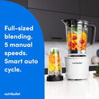 nutribullet SmartSense Blender Combo, 1400W, 64oz Pitcher, 32oz & 24oz Cups, 5-Speed, Smoothies, Ice and Frozen Fruit, Nut Milk, Soup, Matte White, NBF50700AW