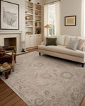 Loloi Chris Loves Julia Louisa Collection LOI-02 Oatmeal/Slate 7'-10" x 10', .38" Pile Height, Area Rug