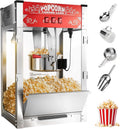 16 Oz Commercial Popcorn Machine, 1440 W, Movie Theater Popcorn Machine, Red Tabletop Pop Corn Machine with 3-Switch Control & Steel Frame Tempered Glass Doors