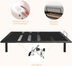 GOLDORO Queen Size Adjustable Bed Frame, Electric Bed Base, Wireless Remote Control, Whisper Quiet Durable Motor, Independent Head and Foot Incline, Fabric Covered