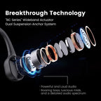 mojawa Run Plus Bone Conduction Headphones, Open-Ear Bluetooth Headphones, 32GB MP3 Player, IP68 Waterproof Swimming Earbuds, Deep Bass, Secure Fit for Running, Gym and Daily Use, Black