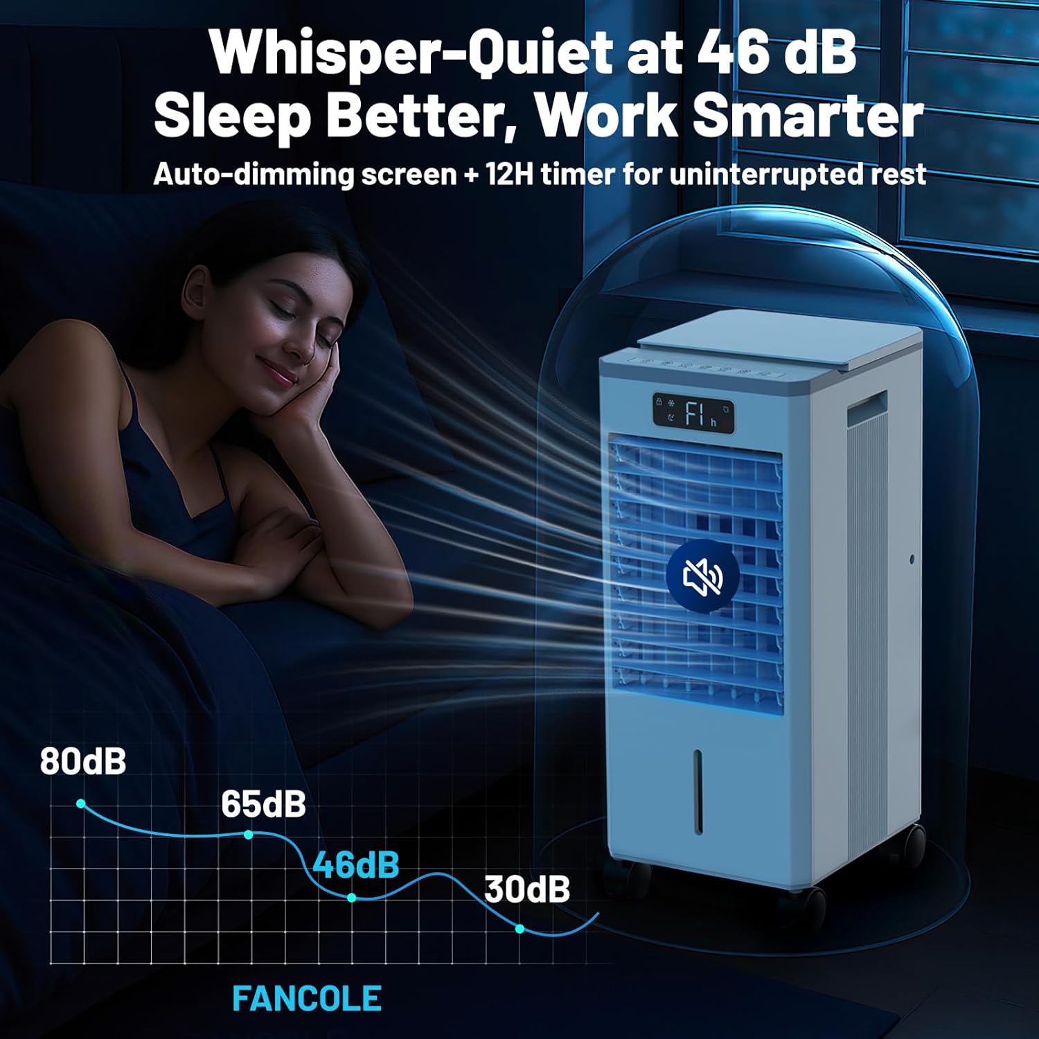 VeRosky Portable Air Conditioners, 3-in-1 Evaporative Air Cooler with Remote, 2-Gal Water Tank, 4 Modes & 3 Speeds, Quiet Windowless Swamp Cooler for Bedroom, Room, Office, Small Spaces(White)