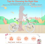 HONEY JOY Kids Bike, 12 14 16 18 20 Inch Toddler Bikes w/Training Wheels, Handbrake & Coaster Brake, Fully Enclosed Chain, Adjustable Handlebar & Seat, Kids Bicycle w/Basket, Girls Boys Bike 3-8