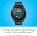 Garmin Forerunner 265 Running Smartwatch  Colorful AMOLED Display  Training Metrics and Recovery Insights  Black and Powder Gray (Renewed)