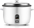 Commercial Rice Cooker, Large Capacity 30-Cup (UnCooked), 60-Cup (Cooked) with One Touch Operation and 12-Hour Keep Warm, Easy to Use and clean, 1600W, White
