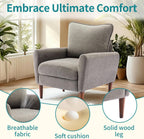 OLIXIS Comfy Accent Chair for Living Room Bedroom and Waiting Room, Upholstered Mid-Century Reading Chair with Pillow and Solid Wood Legs, Wide Singe Modern Lounge Sofa (Gray)