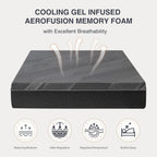 King Size Mattress, 12 Inch Gel Memory Foam, Cooling & Back Pain Relief, CertiPUR-US Certified, Fiberglass Free, Foam Made in USA, Medium
