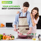 NutriChef 54-Piece Kitchen Cookware Set – Complete Non-Stick Ceramic Pots and Pans Set with Utensils, Bakeware, and Knife Set, Gas, Electric & Induction Compatible, Blush Pink Kitchen Essentials