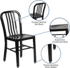 Flash Furniture Commercial Grade Black Metal Indoor-Outdoor Chair