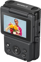 Canon PowerShot V10 Compact Vlogging Camera  1" CMOS Sensor  4K Video Streaming  Built‑in Wide‑Angle Zoom Lens  Flip‑LCD & Stereo Mic  Image Stabilization  Creator Studio in Your Pocket  Black