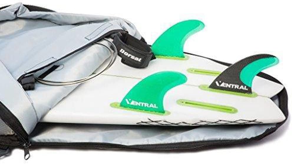 DORSAL Travel Shortboard and Longboard Surfboard Board Day Bag Cover Black/Grey Nylon 5'7