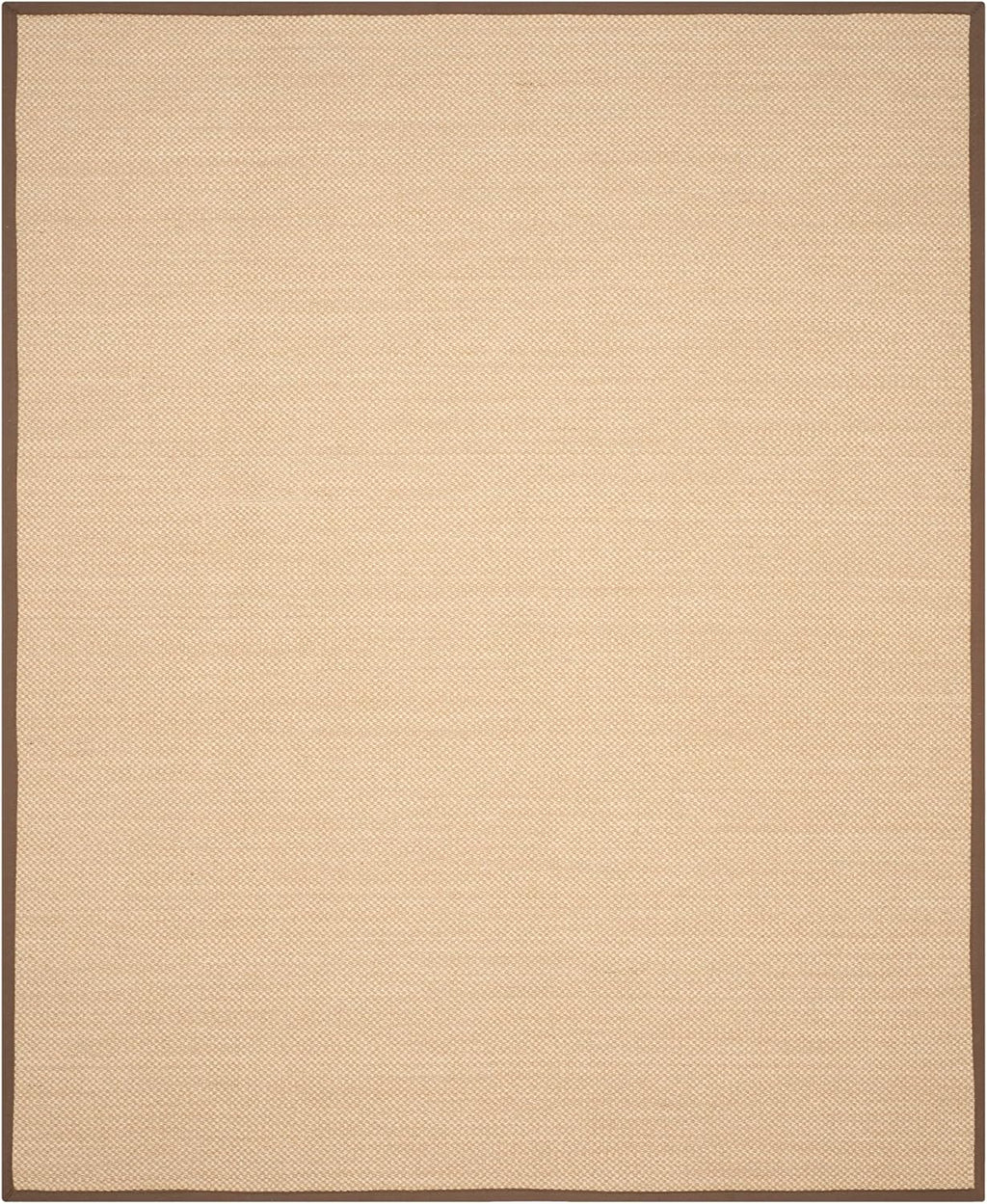 SAFAVIEH Area Rug 9x12 - Natural Fiber Collection - Large - Maize & Brown, Sisal, Woven Design with Border (NF141C)