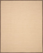SAFAVIEH Area Rug 9x12 - Natural Fiber Collection - Large - Maize & Brown, Sisal, Woven Design with Border (NF141C)