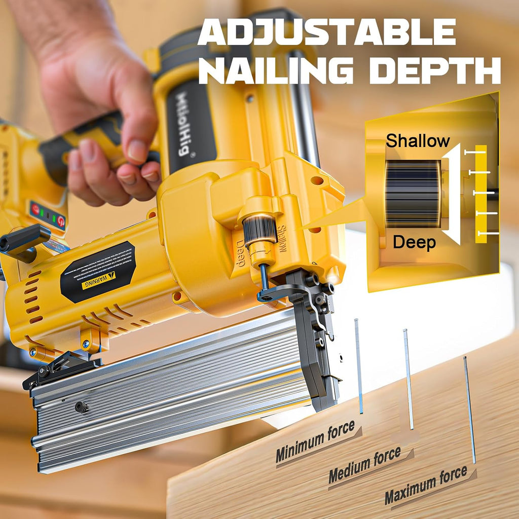 Cordless 2" Brad Nailer Compatible with Dewalt 20V Battery (No Battery), 2-in-1 Electric Nail Gun/Staple Gun, 18 Gauge Nail Gun Battery Powered with 1000 Nails for Wood Carpentry, 7.2LB
