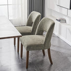 VKNOW Wooden Dining Chairs Set of 4, Modern Fabric Upholstered Dining Room Chair Kitchen Chairs, Farmhouse Dinner Chair for Kitchen Dining Room, Green