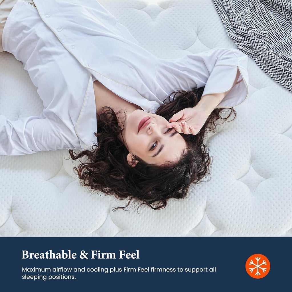 Coolvie 12 Inch Hybrid Twin XL Mattress -Firm Feel -Support Foam with Strong Pocket Springs - Extra Lumbar&Shoulder Support for Back&Stomach Sleepers, CertiPUR-US® Certified Foam,XL Long Size