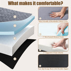 Trifold Mattress Queen Size 6 Inch - Foldable Memory Foam Mattress for Camping, Travel, RV, Guest Bed & Yoga - No Slip Bottom, Washable Cover with Handles - Portable Folding Floor Cushion 78"x58"x6"