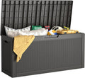 LubanNese Outdoor Storage Box, Waterproof Deck Box, Outdoor Patio Storage Bin, Weatherproof (Black, 66 Gallon)