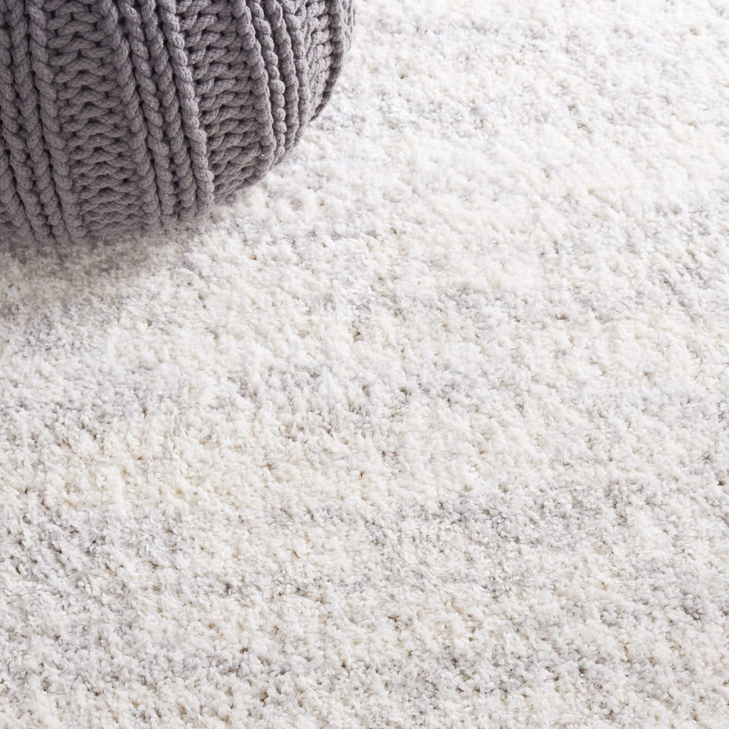SAFAVIEH Berber Shag Collection Area Rug - 9' x 12', Ivory & Light Grey, 1.2-inch Thick Ideal for High Traffic Areas in Living Room, Bedroom (BER563F)