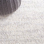 SAFAVIEH Berber Shag Collection Area Rug - 9' x 12', Ivory & Light Grey, 1.2-inch Thick Ideal for High Traffic Areas in Living Room, Bedroom (BER563F)