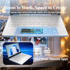 HP 14" Laptop 2025 Business Student Slim Computer  1-Y Office 365  Copilot AI  Quad-Core Intel CPU  16 GB RAM  128GB UFS & 128GB SD Card  Wi-Fi 6  Windows 11 Pro  JQ2XzAccessory  Sky Blue