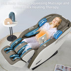 MYTHIA MD906 2026 Massage Chair - Full Body Zero Gravity Recliner with 3D Massage, Heat Therapy, Air Pressure & Foot Roller, Bluetooth & USB Charging Port for Home & Office Use (Beige)