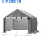 8x8 ft Outdoor Storage Shelter with Zipper Door, Portable Garages Shelters, Waterproof and UV Resistant Carport Shed for Bicycle, Motorcycle ATV, Lawn Mowers (8x8 FT)